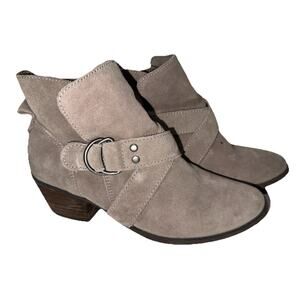 American Eagle Boots Womens 6 Slip On Suede Buckle Ankle Booties